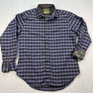 Robert Graham “Gotham”Purple and Black Plaid Shirt